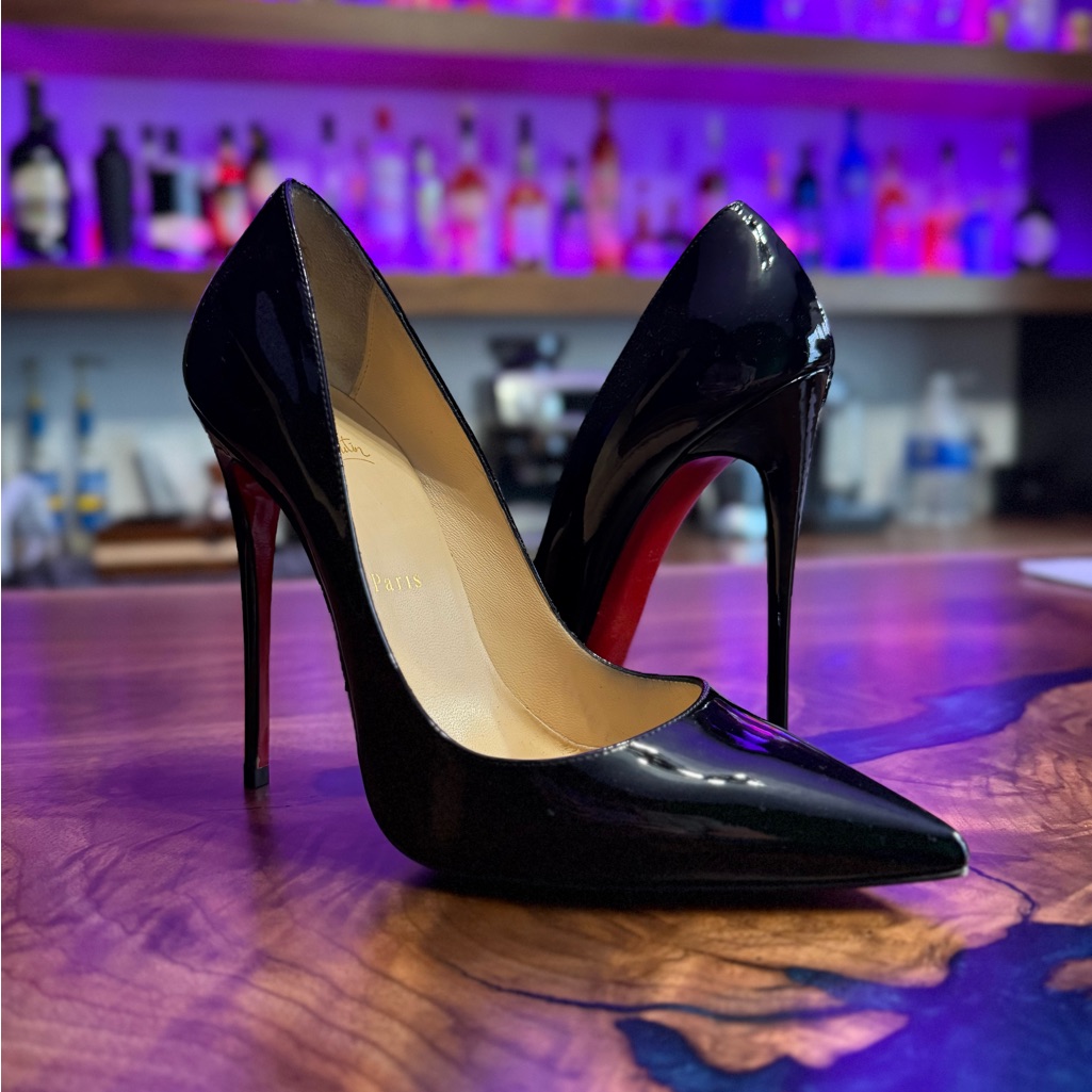 Christian Louboutin So Kate 120mm Black Patent Leather Size 39.5